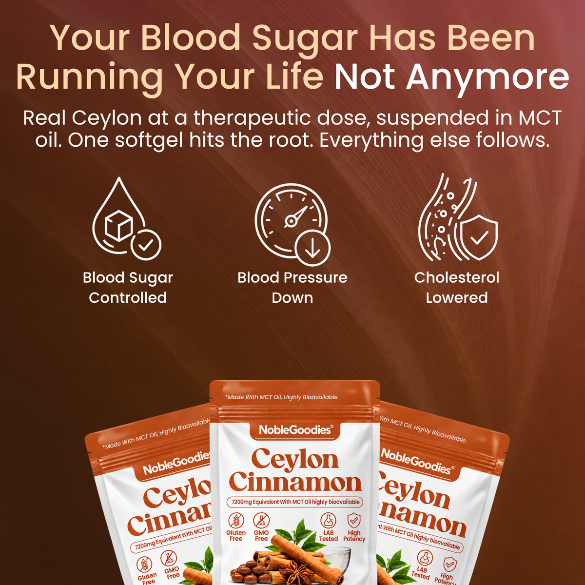 Ceylon Cinnamon 7200mg Equivalent with MCT Oil
