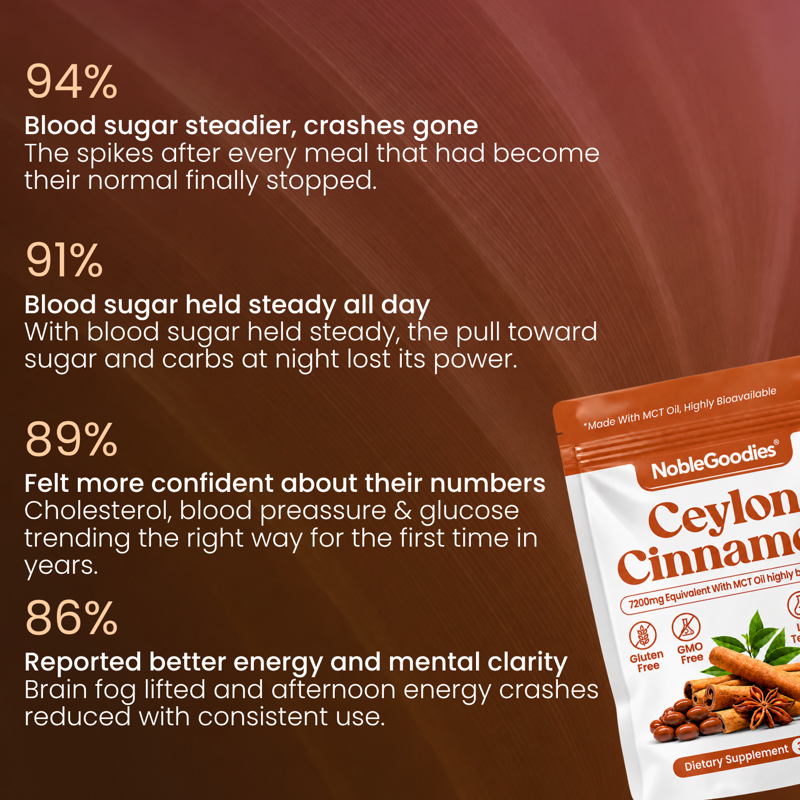 Ceylon Cinnamon 7200mg Equivalent with MCT Oil